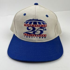Dallas Cowboys 25th Anniversary Texas Stadium Leather Strap Hat 1971-96 Anniv.